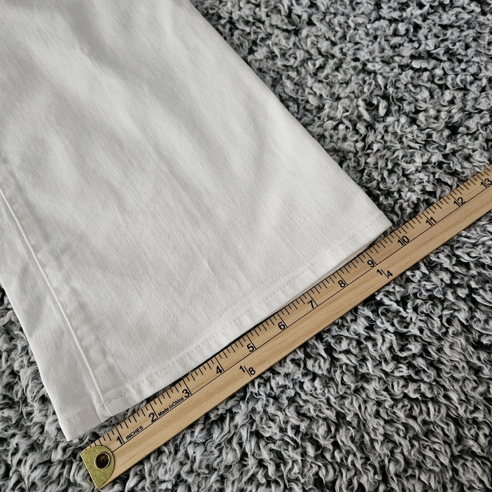 Massimo Dutti White Skinny Flare Jeans US 4 x 34 Long Tall High Rise Boot Cut - Picture 12 of 16